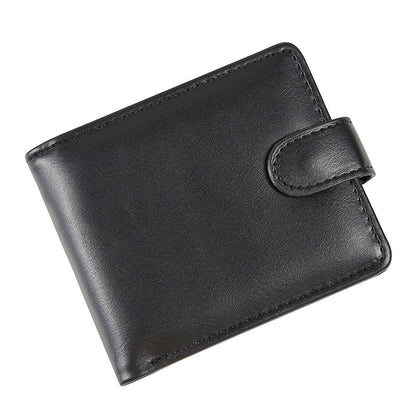 Men's PU Leather Horizontal Wallet Large Capacity Multiple Card Slots With Zipper Coin Pocket